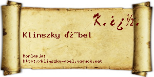 Klinszky Ábel névjegykártya