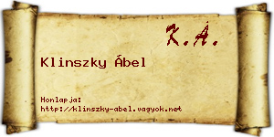 Klinszky Ábel névjegykártya
