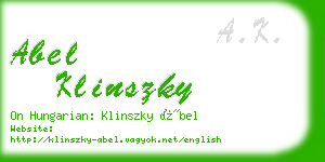 abel klinszky business card